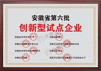 安徽省第六批創(chuàng)新型試點企業(yè)